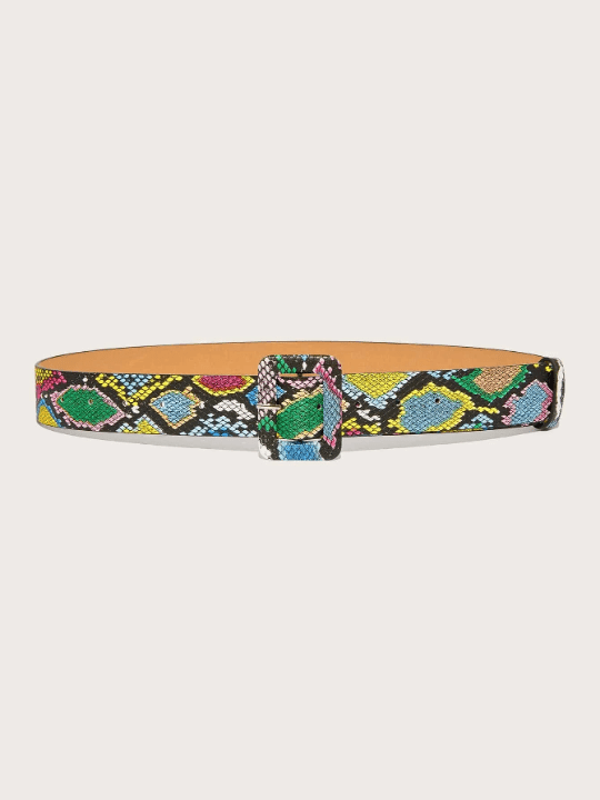 Candy Color Punk Snakeskin Print Belt & Punch Tool for Jeans Pants and Coats - Lolli World Marketplace