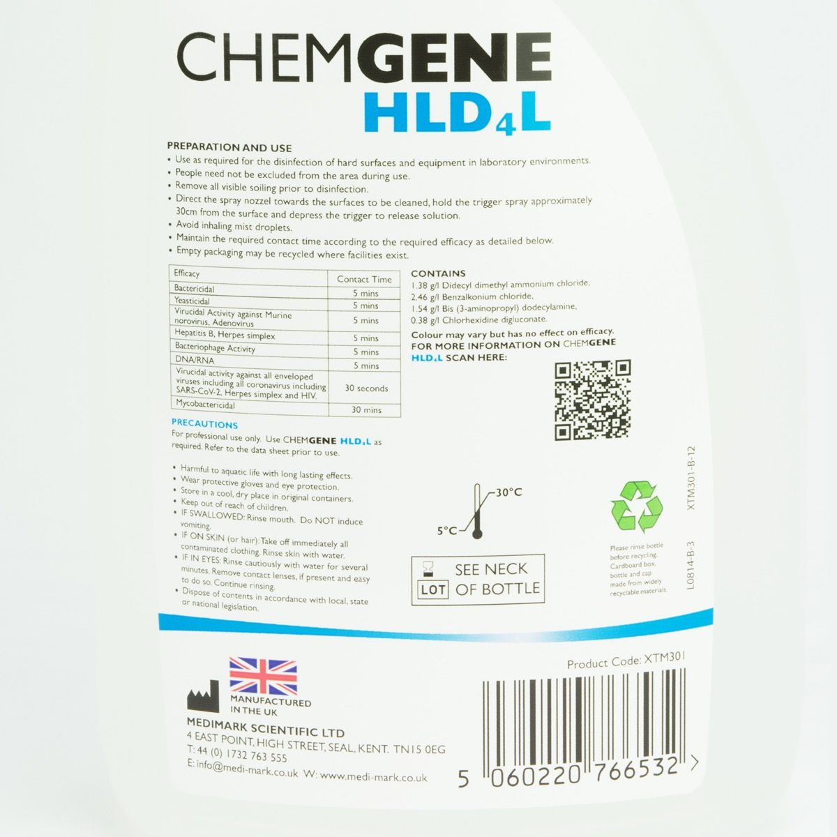 Chemgene Disinfectant - 750ml Spray Bottle