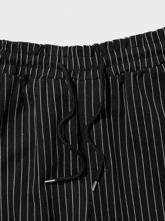 Cottnline Men Striped Print Drawstring Waist Pants - Lolli World Marketplace