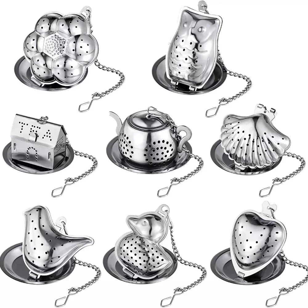 Creative Stainless Steel Tea Infuser Teapot Tray Spice Tea Strainer Herbal Filter Teaware Accessories Kitchen Tools