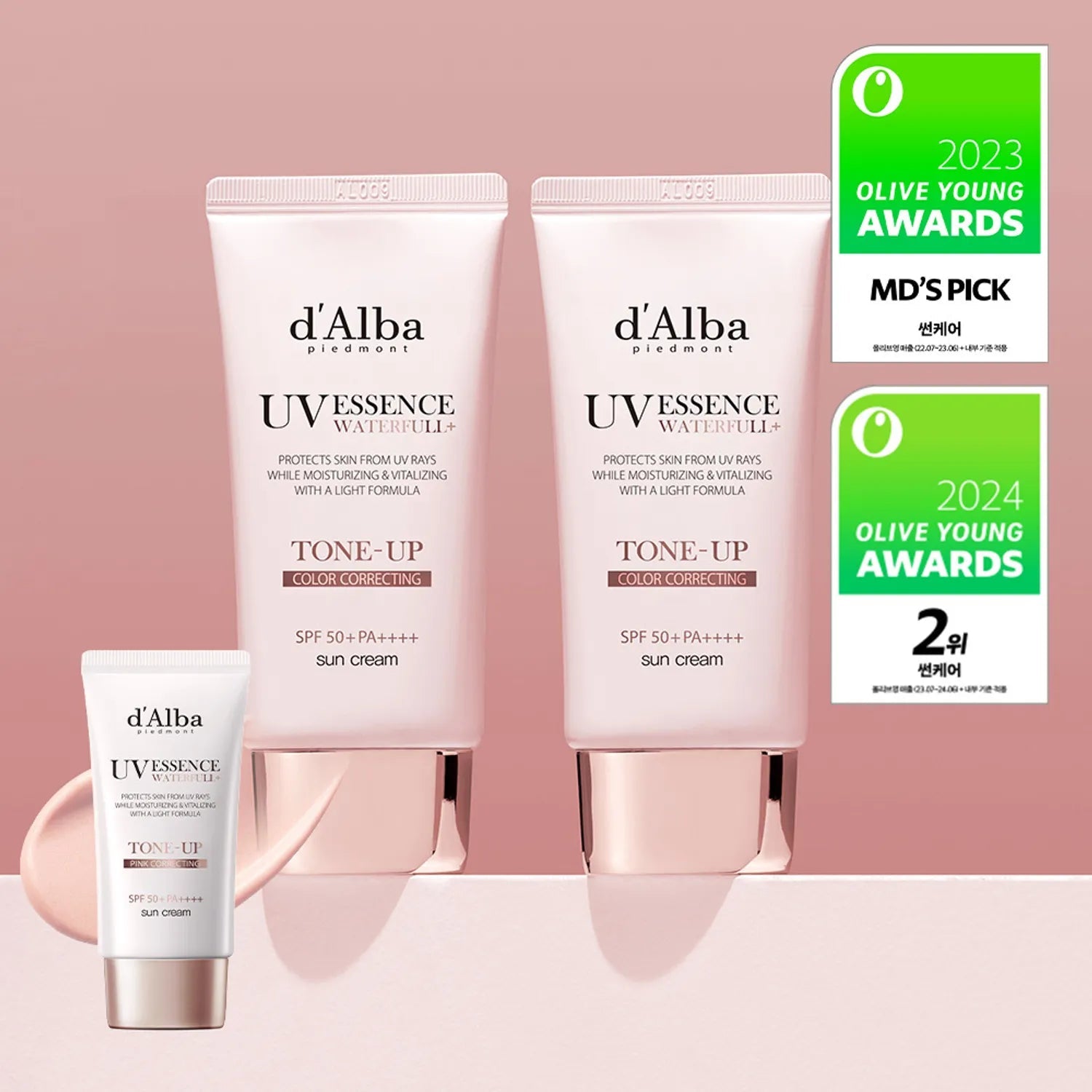 d’Alba Waterfull Tone - Up Sun Cream Pink 50ml+50ml Limited Set (+Pink Sun Cream 20ml)