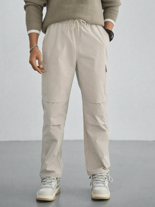 DAZY Men's Plain Flip Pocket Casual Straight Pants - Lolli World Marketplace