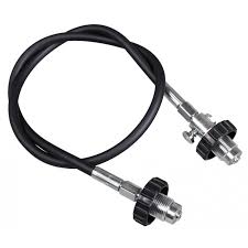 Stainless Decanting Hose with Pressure Release Fitting