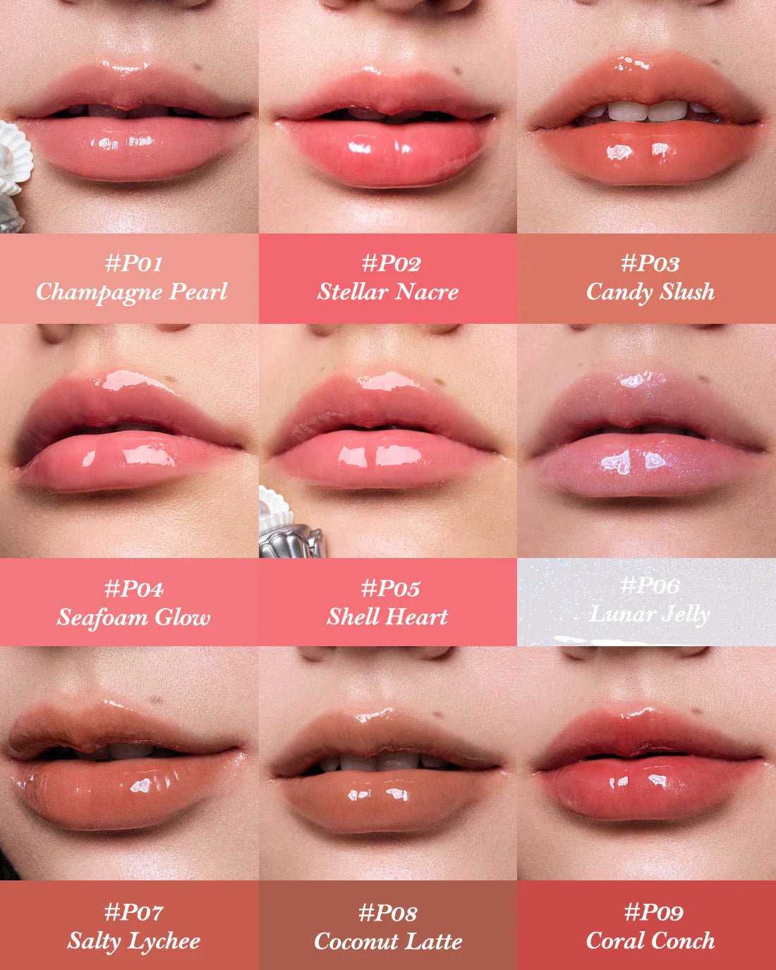 Flower Knows Shell's Jewel Nourishing Lip Glaze P01 Champagne Pearl