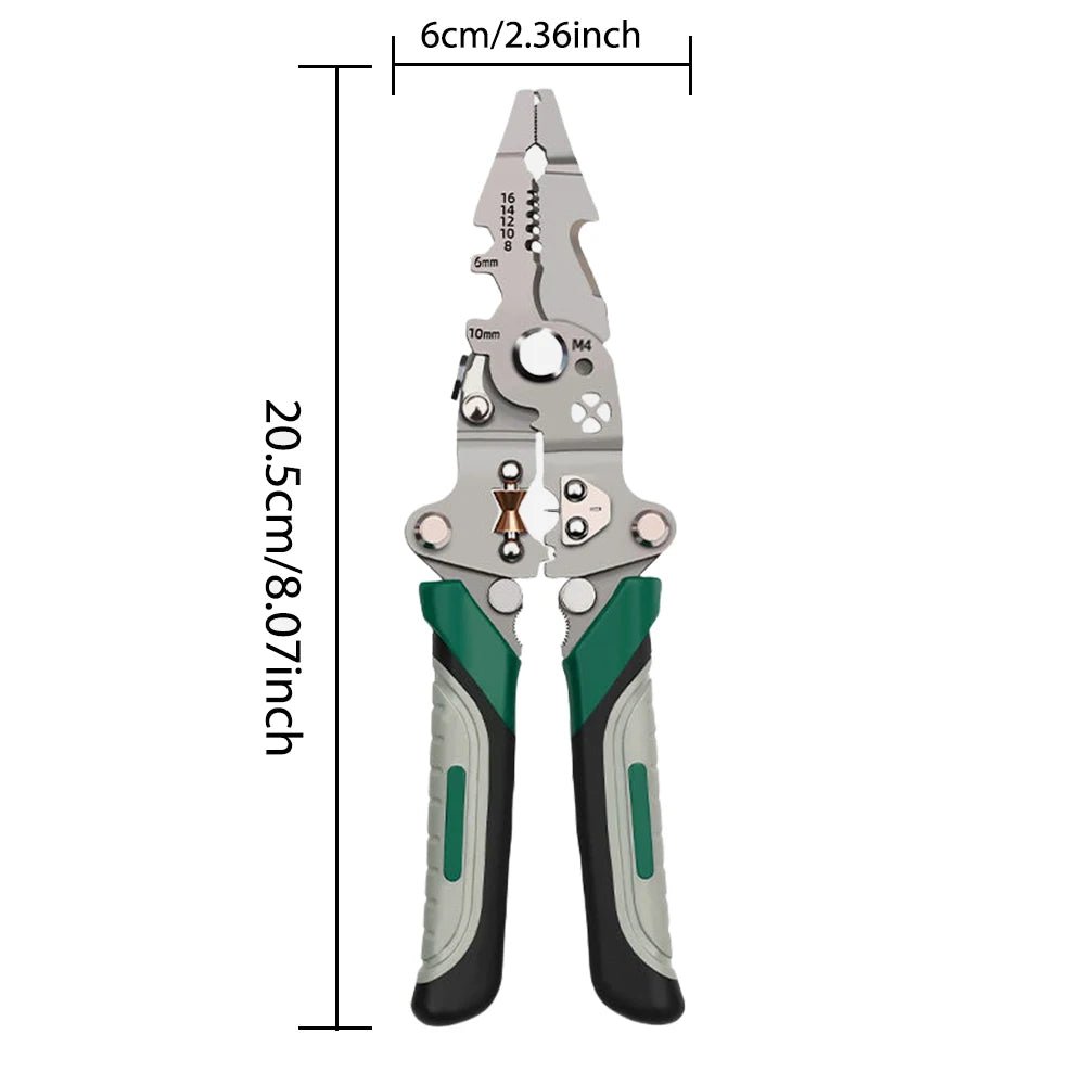 Foldable wire stripper, pulley design multi - function electrician wire splitter wire winding pliers crimping pliers hand tool
