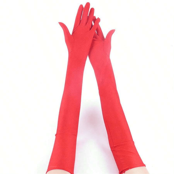 Lycra Gloves For Women, Thin Long Breathable Elastic Solid - Colored Gloves For Stage Performance, Opera, Party, Sunscreen - Lolli World Marketplace