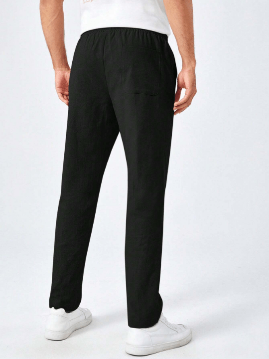Manfinity Basics Men Solid Drawstring Waist Pants - Lolli World Marketplace