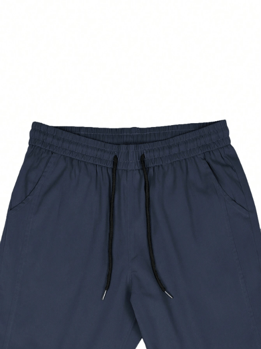 Manfinity Basics Men Solid Drawstring Waist Pants - Lolli World Marketplace