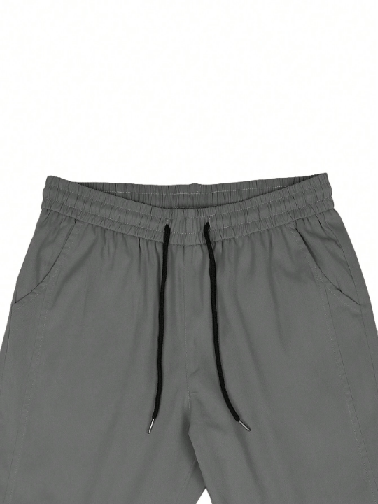 Manfinity Basics Men Solid Drawstring Waist Slant Pocket Pants - Lolli World Marketplace