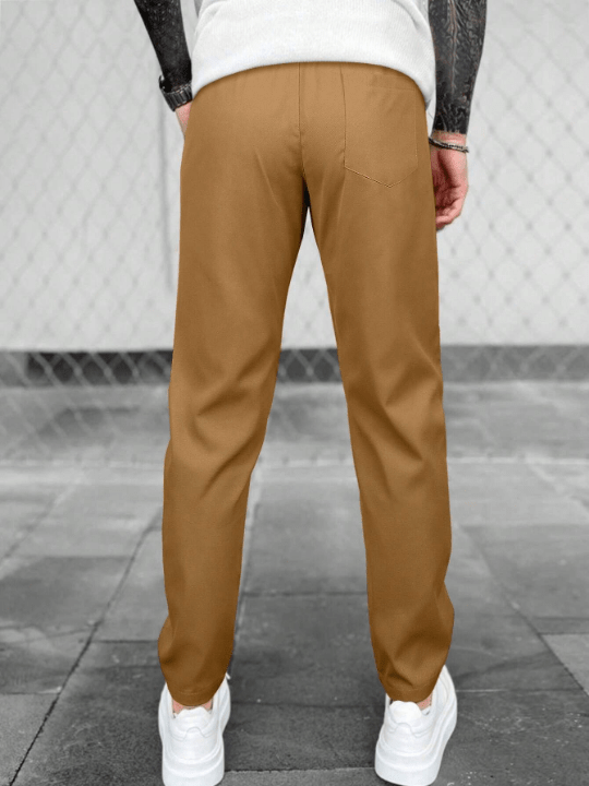 Manfinity Basics Men Solid Slant Pocket Drawstring Waist Pants - Lolli World Marketplace