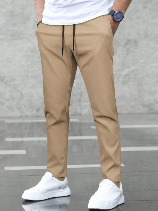 Manfinity Basics Men Solid Slant Pocket Drawstring Waist Pants - Lolli World Marketplace