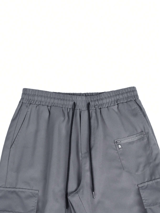 Manfinity EMRG Loose - Fit Men's Cargo Pants With Flap Pocket, Side Drawstring And Elastic Waist - Lolli World Marketplace