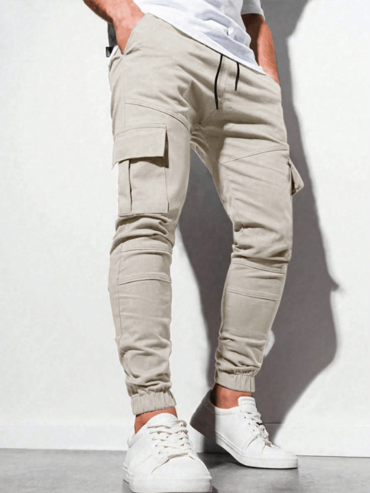 Manfinity EMRG Men Flap Pocket Drawstring Waist Cargo Pants - Lolli World Marketplace