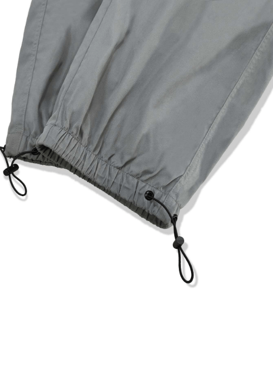 Manfinity EMRG Men Solid Flap Pocket Drawstring Waist Oversized Cargo Pants - Lolli World Marketplace