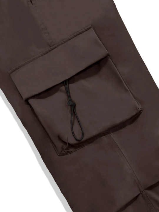 Manfinity EMRG Men Solid Flap Pocket Drawstring Waist Oversized Cargo Pants - Lolli World Marketplace