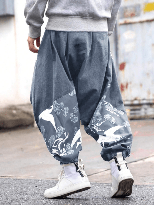 Manfinity Homme Graphic Print Wide Leg Men's Pants - Lolli World Marketplace