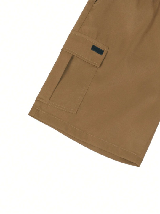 Manfinity Homme Loose Fit Men's Cargo Shorts With Flap Pockets And Drawstring Waist - Lolli World Marketplace