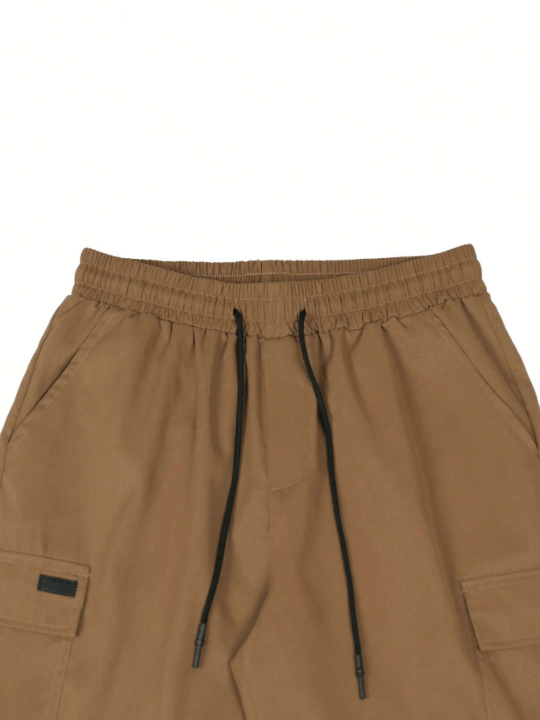 Manfinity Homme Loose Fit Men's Cargo Shorts With Flap Pockets And Drawstring Waist - Lolli World Marketplace