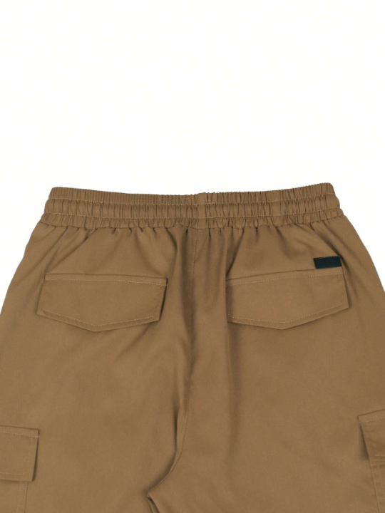 Manfinity Homme Loose Fit Men's Cargo Shorts With Flap Pockets And Drawstring Waist - Lolli World Marketplace