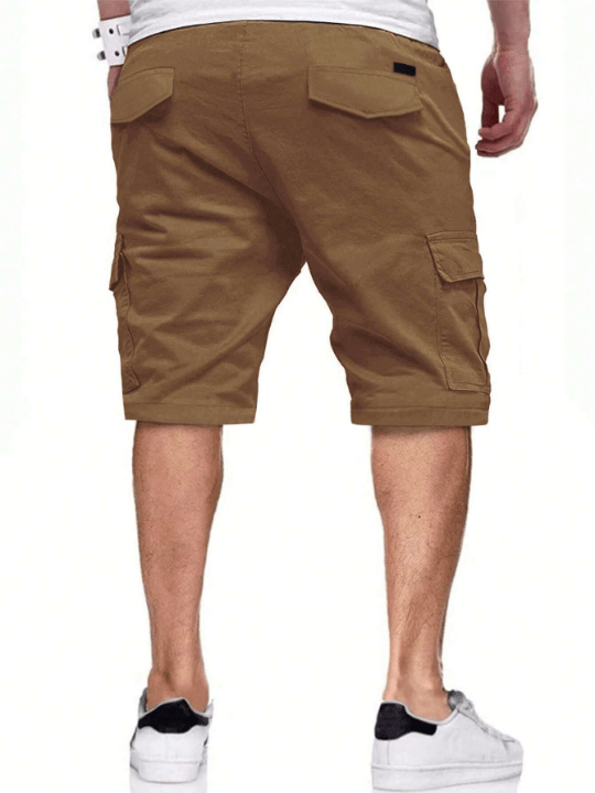 Manfinity Homme Loose Fit Men's Cargo Shorts With Flap Pockets And Drawstring Waist - Lolli World Marketplace