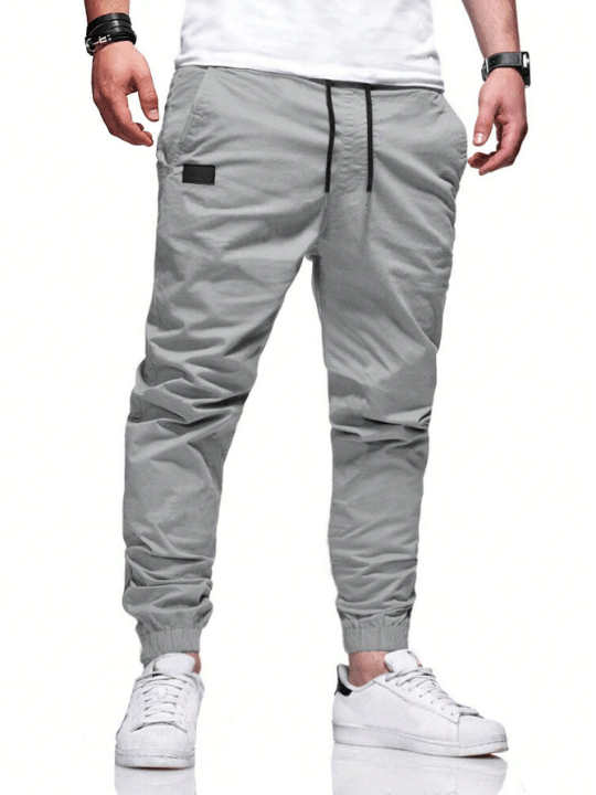Manfinity Homme Loose Fit Men's Drawstring Waist Carrot Pants - Lolli World Marketplace