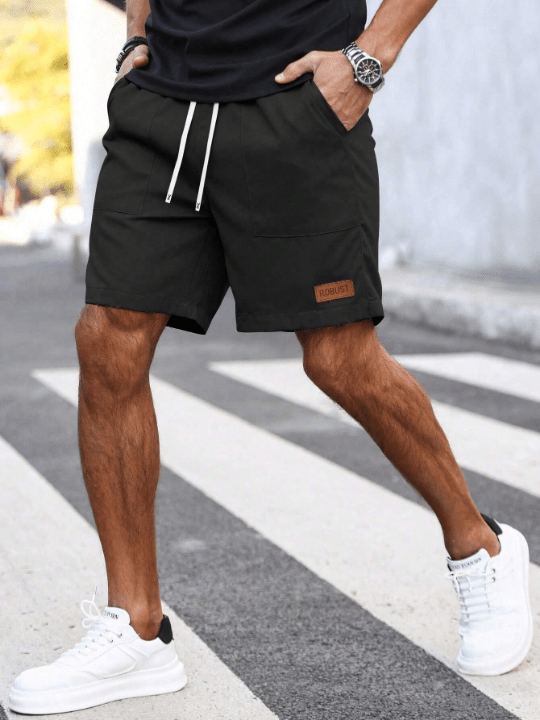 Manfinity Homme Loose Fit Men's Drawstring Waist Short With Slanted Pockets - Lolli World Marketplace