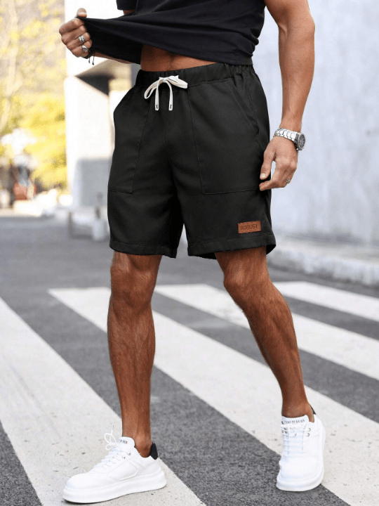 Manfinity Homme Loose Fit Men's Drawstring Waist Short With Slanted Pockets - Lolli World Marketplace