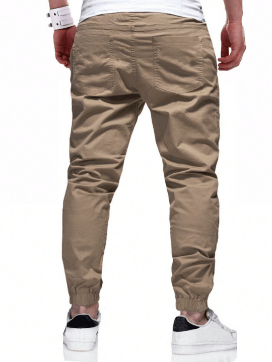 Manfinity Homme Loose Fit Men's Drawstring Waist Slant Pocket Pants - Lolli World Marketplace