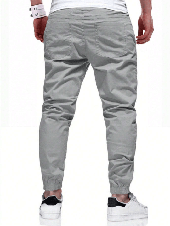 Manfinity Homme Loose Fit Men's Drawstring Waist Slant Pocket Pants - Lolli World Marketplace