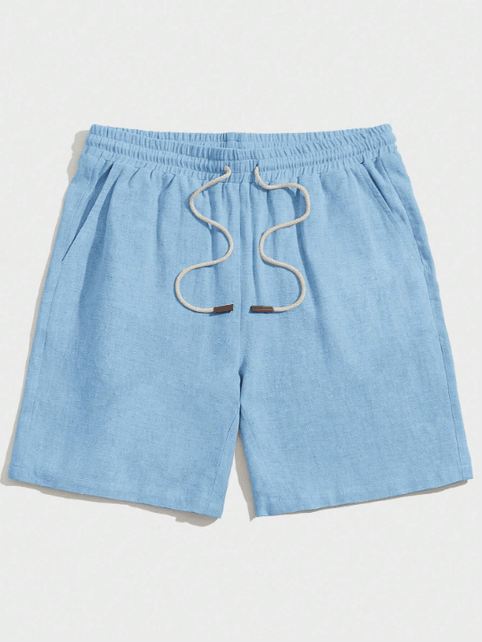 Manfinity Homme Loose Fit Men's Drawstring Waist Solid Shorts - Lolli World Marketplace