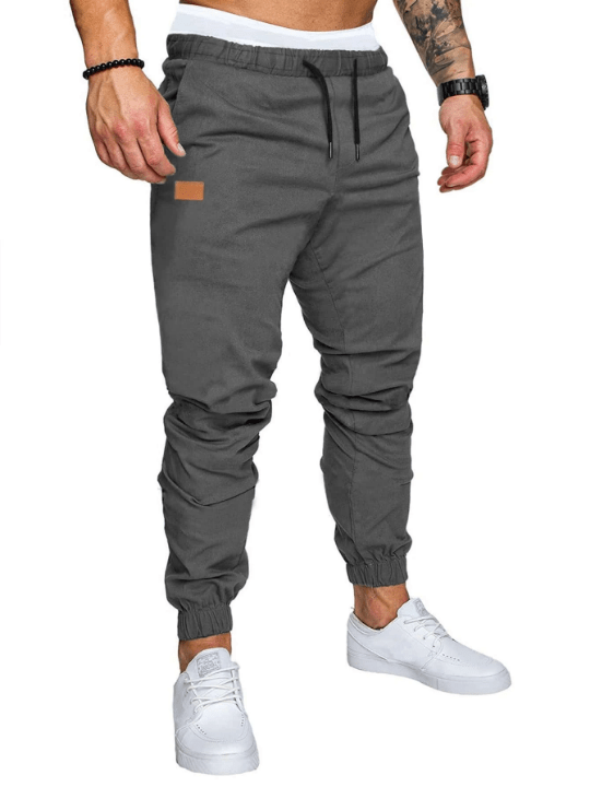 Manfinity Homme Loose Fit Men's Patchwork Design Drawstring Waist Pants - Lolli World Marketplace
