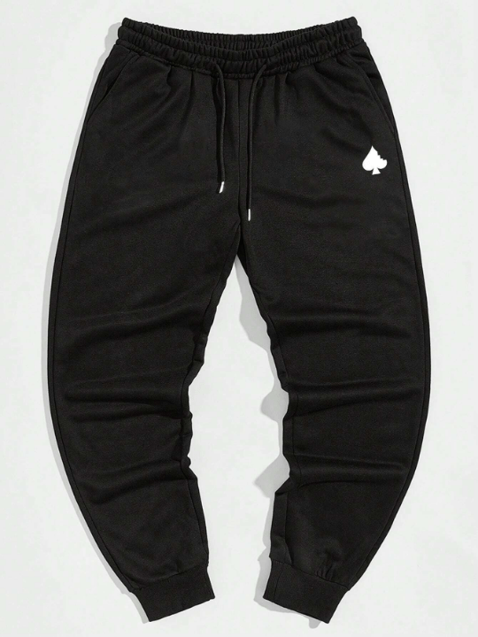 Manfinity Homme Loose Fit Men's Playing Card Printed Sweatpants With Drawstring Waist - Lolli World Marketplace