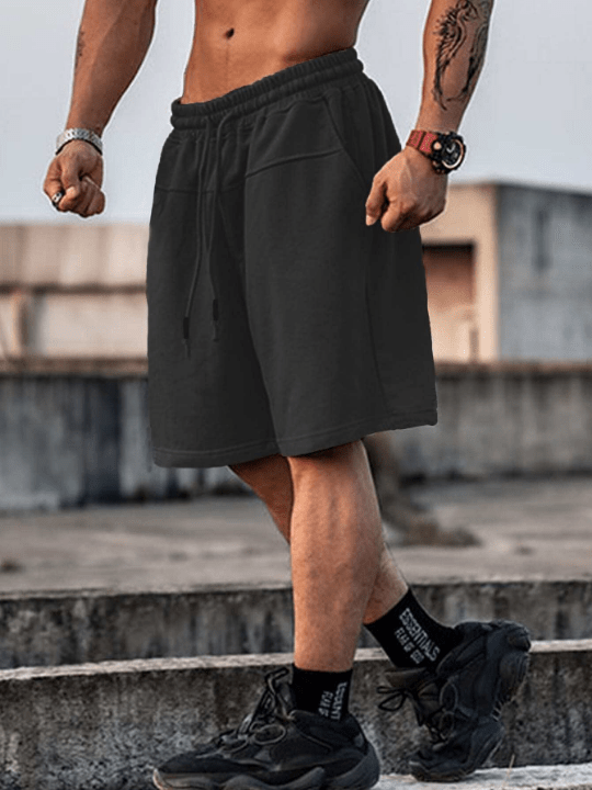 Manfinity Homme Loose Men's Drawstring Waist Wide Leg Shorts - Lolli World Marketplace