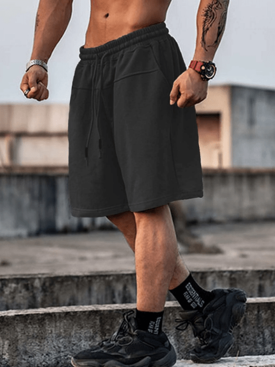 Manfinity Homme Loose Men's Drawstring Waist Wide Leg Shorts - Lolli World Marketplace
