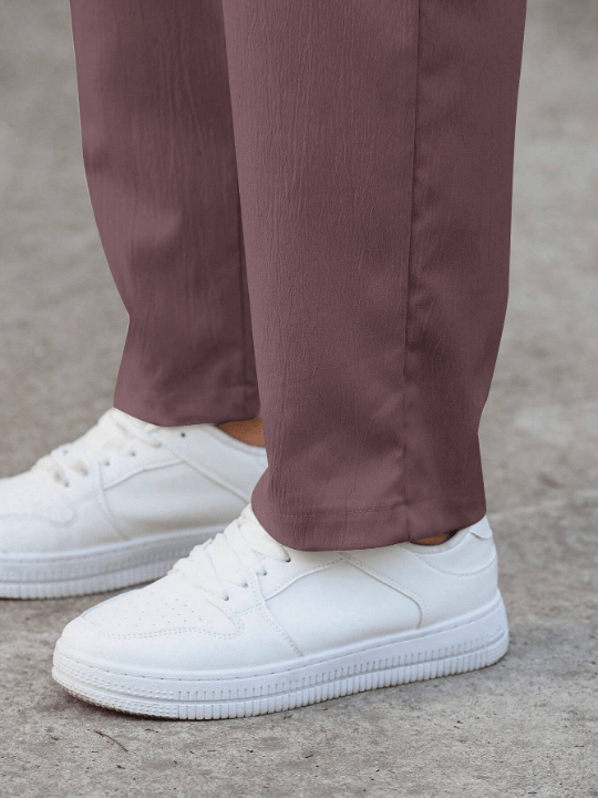 Manfinity Homme Loose Men's Letter Patched Drawstring Waist Straight Leg Pants - Lolli World Marketplace