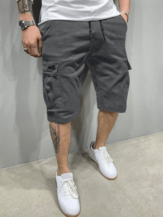 Manfinity Homme Men Flap Pocket Drawstring Oversize Cargo Shorts - Lolli World Marketplace