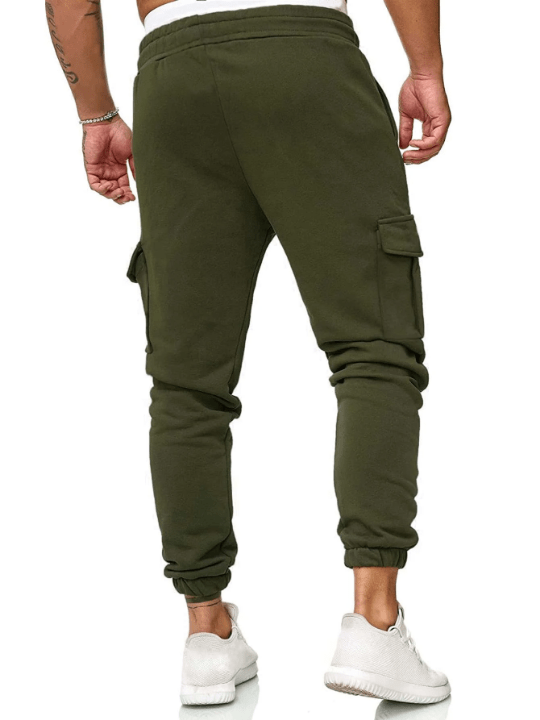 Manfinity Homme Men Flap Pocket Side Drawstring Waist Sweatpants - Lolli World Marketplace