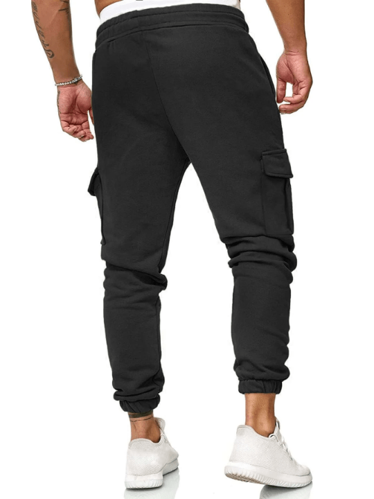 Manfinity Homme Men Flap Pocket Side Drawstring Waist Sweatpants - Lolli World Marketplace