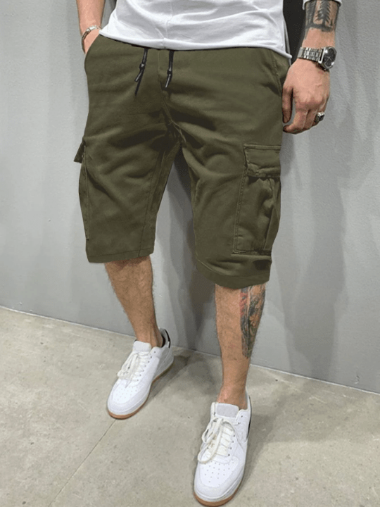 Manfinity Homme Men Flap Pockets Drawstring Cargo Shorts - Lolli World Marketplace