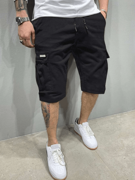 Manfinity Homme Men Flap Pockets Drawstring Cargo Shorts - Lolli World Marketplace