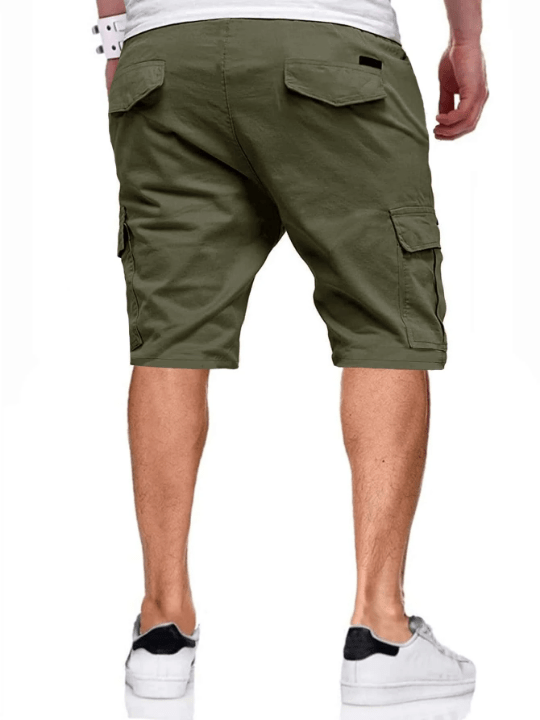 Manfinity Homme Men Flap Pockets Drawstring Cargo Shorts - Lolli World Marketplace