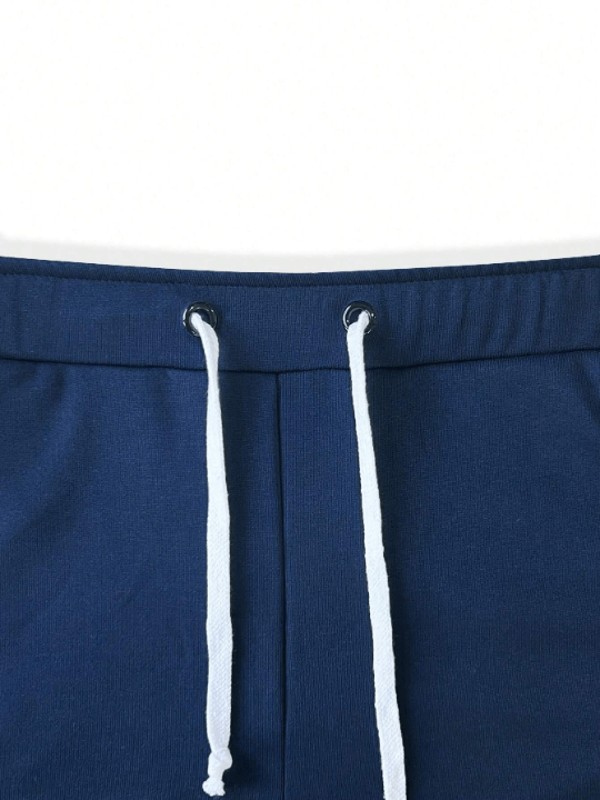 Manfinity Homme Men Letter Graphic Contrast Side Seam Drawstring Waist Sweatpants - Lolli World Marketplace