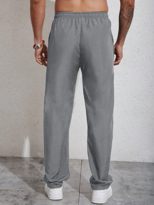 Manfinity Homme Men Letter Patched Detail Drawstring Waist Pants - Lolli World Marketplace