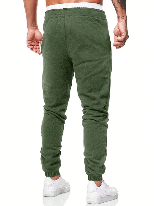 Manfinity Homme Men Letter Patched Drawstring Waist Sweatpants - Lolli World Marketplace