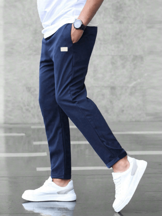 Manfinity Homme Men Patched Detail Drawstring Waist Pants - Lolli World Marketplace