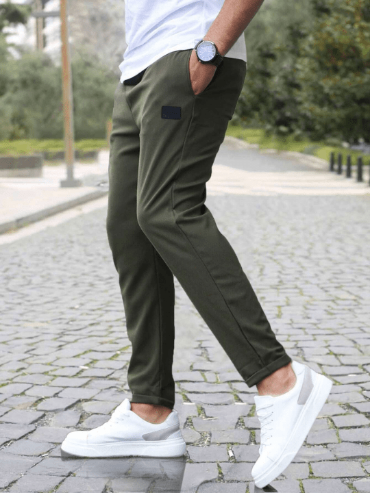 Manfinity Homme Men Patched Detail Drawstring Waist Pants - Lolli World Marketplace