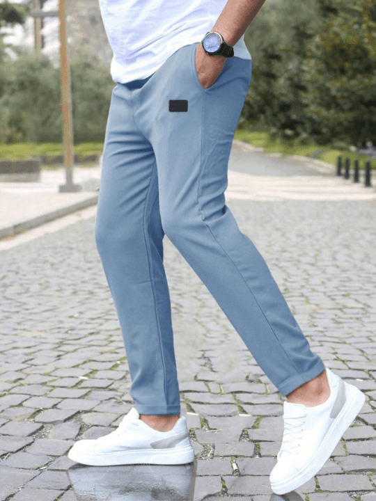 Manfinity Homme Men Patched Detail Drawstring Waist Pants - Lolli World Marketplace