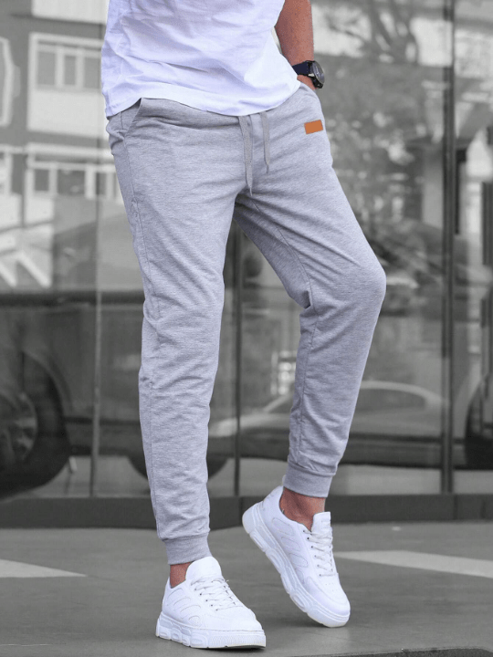 Manfinity Homme Men Patched Detail Drawstring Waist Sweatpants - Lolli World Marketplace