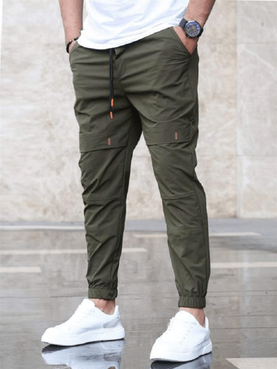 Manfinity Homme Men Slant Pocket Drawstring Waist Pants - Lolli World Marketplace