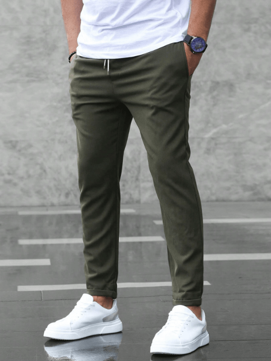 Manfinity Homme Men Slant Pocket Drawstring Waist Pants - Lolli World Marketplace